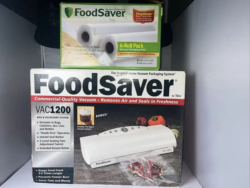 Food Saver by Tilia #VAC1050 = Bonus 1.5 Quart Food Saver Canister + 6 Rolls